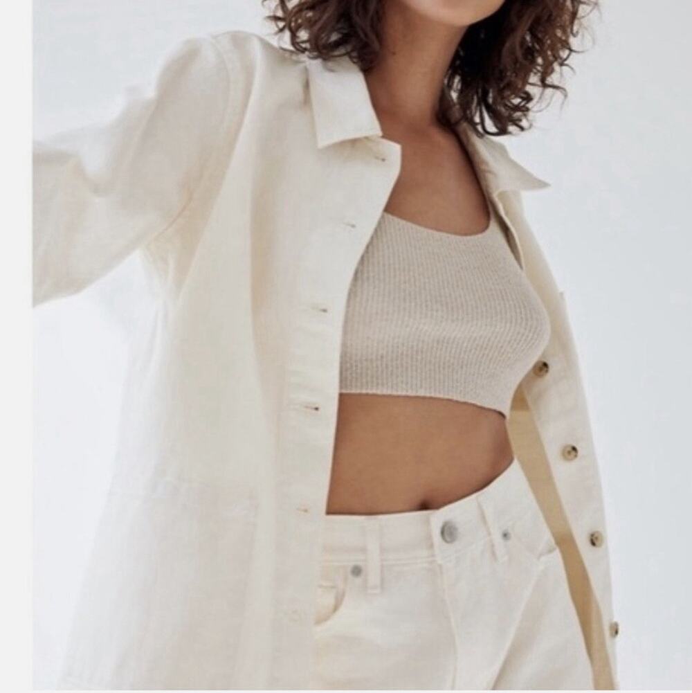 Aritzia Wilfred Free Abigail Shacket Button Up Collared Jacket Oversized Boxy S